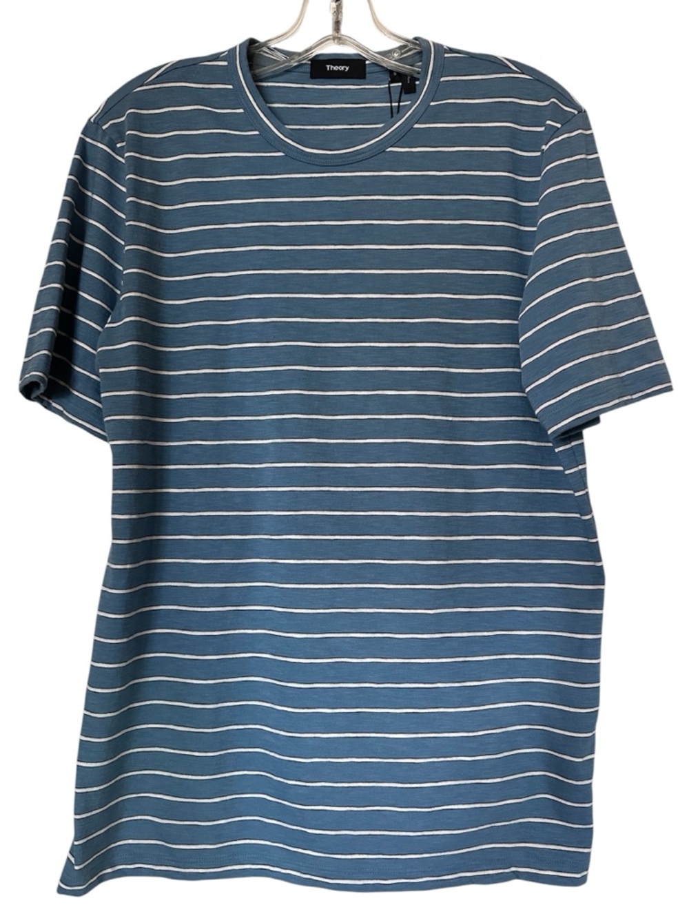 Theory Men's Essential Tee Shirt Blue Stripe Crew-Neck Sz Small NEW